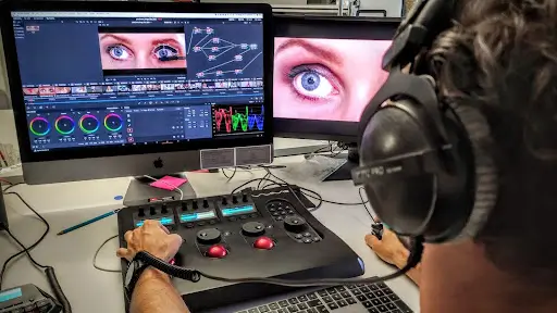 A person editing a video for social media.